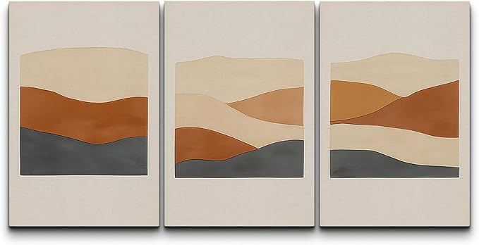 wall26 Canvas Print Wall Art Set Minimalist Geometric Landscape Neutral Illustrations Fine Art Decorative Botanical Rustic for Living Room, Bedroom, Office - 16"x24" x 3