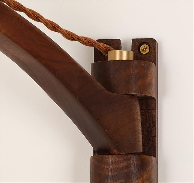 Classic Retro Walnut Lamp, Ceramic/Glass/Bronze Lampshade, Long Arm Swing Arm Folding Adjustable Wooden Light, Indoor Lighting, Sconce, Decoration,C