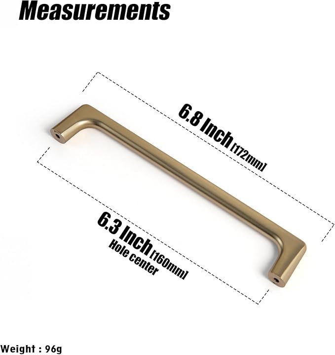 Goo-Ki Champagne Bronze Cabinet Pulls with 6.3'' Hole Centers, Modern Style Zinc Alloy Cabinet Handles for Dresser,Wardrobe,Cupboard- 12 Pack
