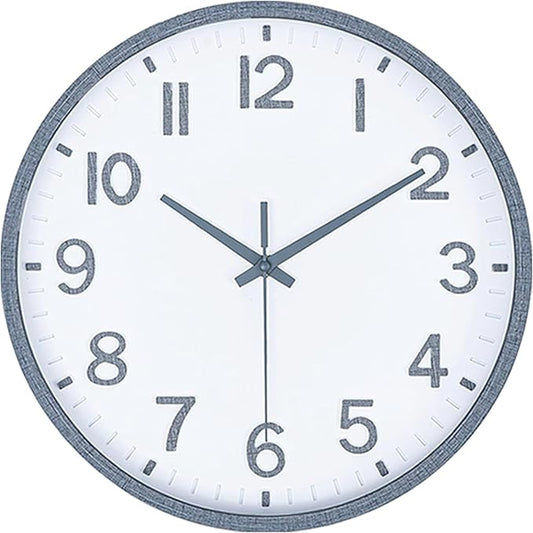 Wall Clocks Battery Operated 10 inch Modern Wall Clock,Silent Non Ticking Wall Clock for Living Room Bedroom Kitchen Office Classroom Decor (Texture Gray White)