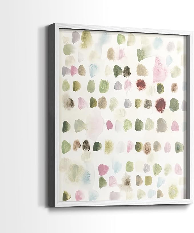 Renditions Gallery Set of 2 Peel & Stick Framed Prints, Hand Drawn Abstract Wall Art, Watercolor Seamless Pattern Wall Decor, Re-Stickable - Ready to Hang - 8"x10" - White Frame LT588