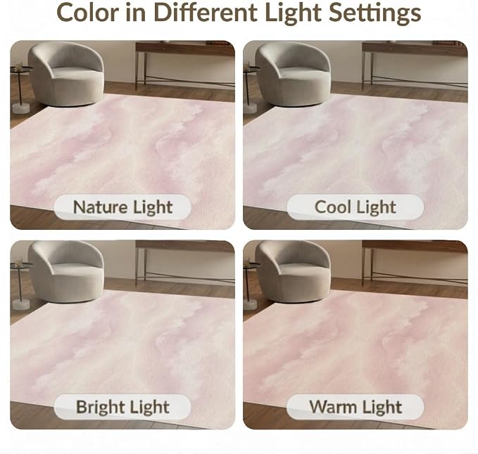 5'x7' Washable Flatwoven Rug, Cream Ombre Wave Stain Resistant Area Rug Non-Slip Low Profile Floor Covering for Guest Room, Lounge, Apartment | Ref:2208257