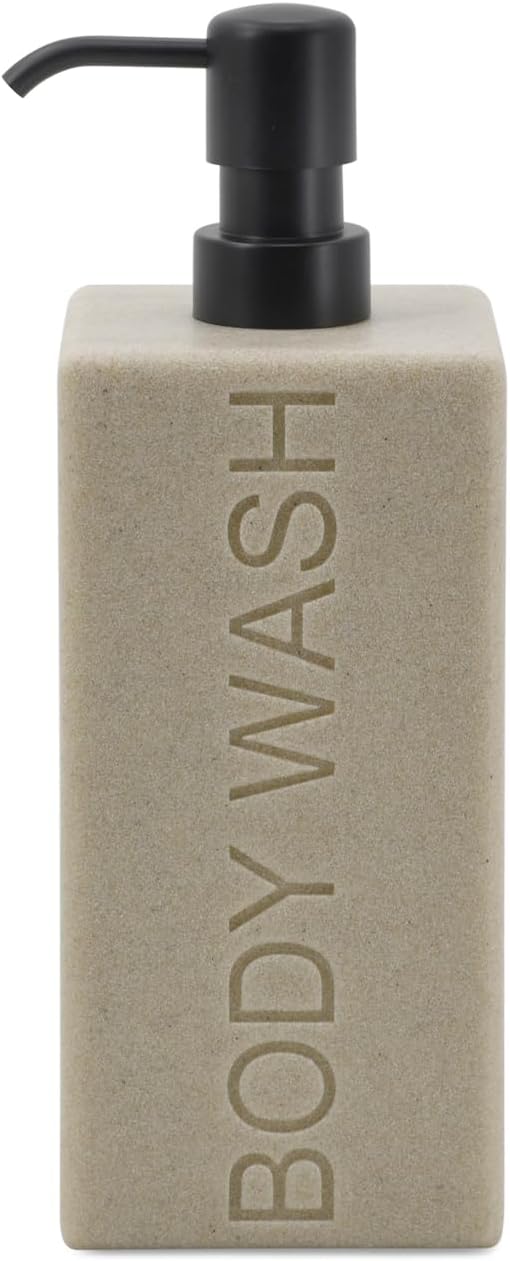 Rectangular Resin Dispenser Premium Bathroom Shampoo Conditioner Body Wash Bottle Modern Refillable Pump Design