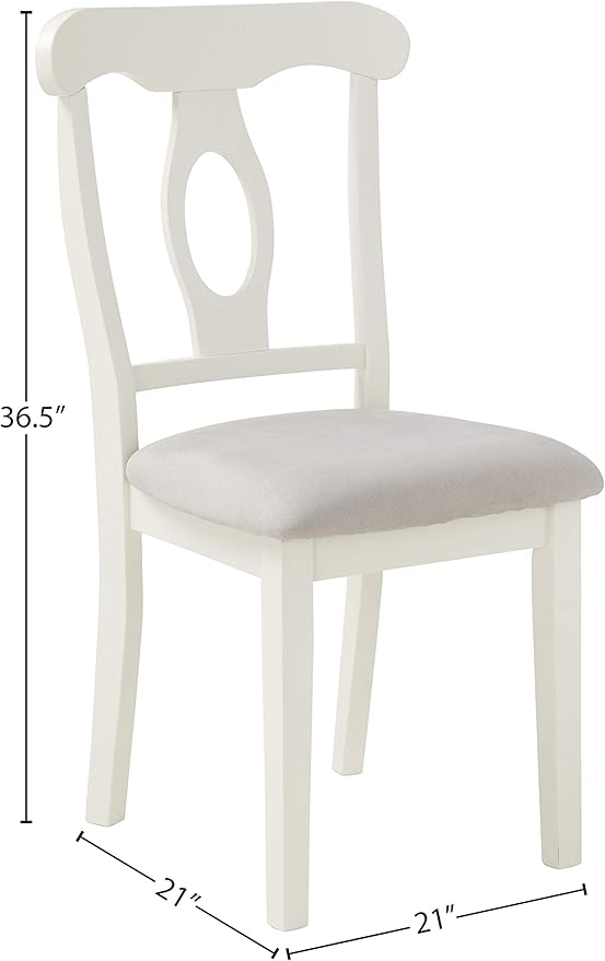 Angel Line 5 Piece Lindsey Dining Set, Off-White/Gray