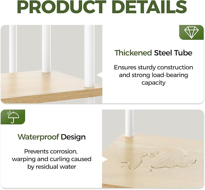 Bamworld Tall Plant Stand Indoor 6 Tier Plant Shelf for Multiple Plants, Tiered Flower Pot Stands for Patio Garden Balcony Living Room Bedroom, White