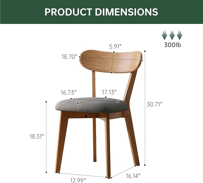 47’’-63’’ 100% Oak Extendable Dining Table and Chairs Set for 4, Solid Wood Folding Kitchen Table, Mid Century Modern Dinner Table for Kitchen, Living Room, Natural (47''-63''+4 Cushion Chairs-YC)