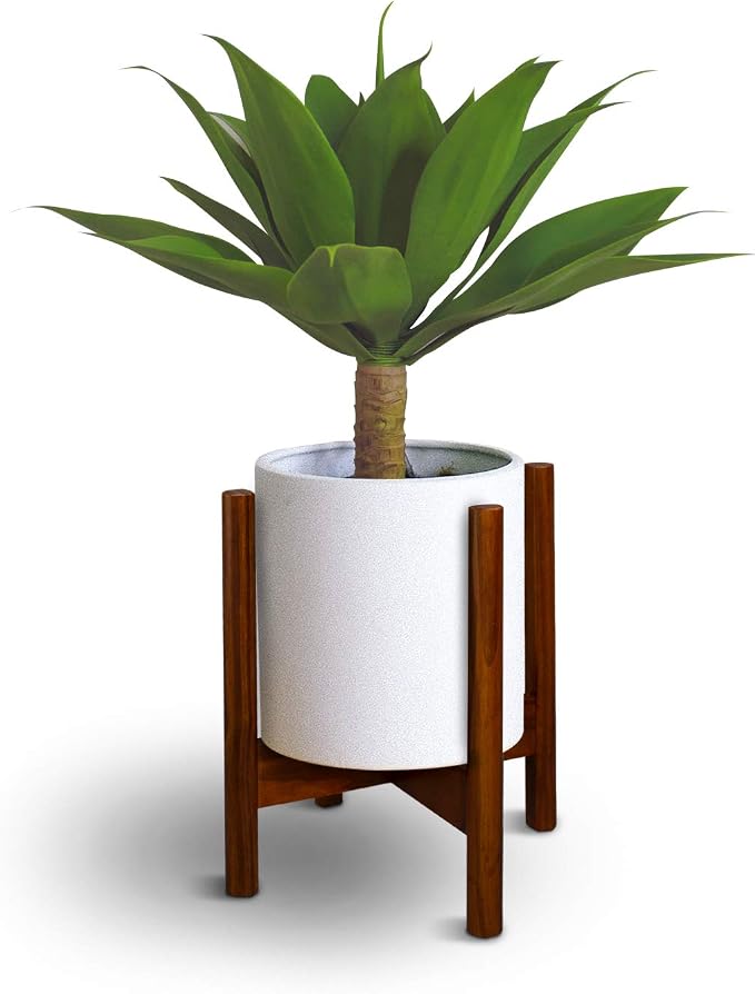 Casual Home Mid-Century Modern, Fit Up to 12", Pot NOT Included Wood Plant Display Stand, Antique Mahogany