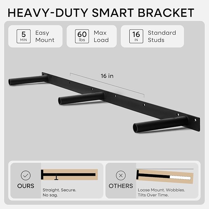 Homeforia 42 inch Natural Floating Shelf, High End Solid Real Wood 42inch Small Floating Shelves for Wall Mounted, Natural Wooden Floating Shelves, Heavy Duty Bracket, 42 X 6.5 X 1.75 in, Set of 2