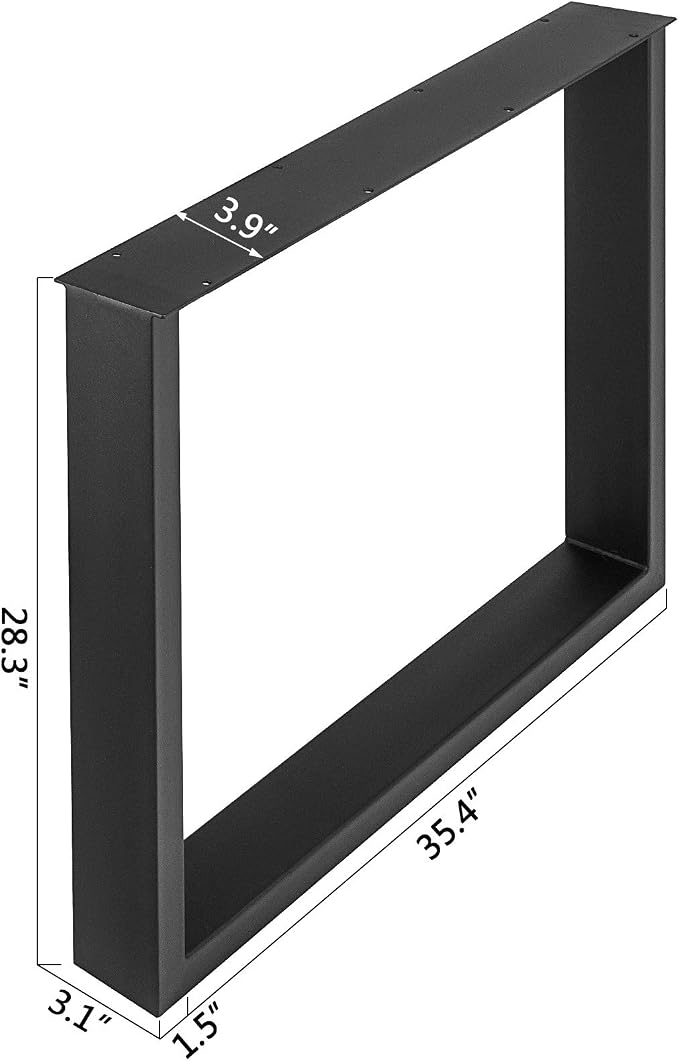VEVOR Set of 2 Steel Table Legs, 28''Height 35''Wide Width Metal Legs for Dining