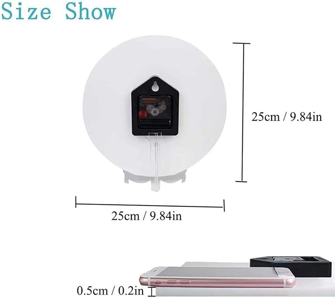 World Map Wall Clock Battery Operated Silent Round Clock Retro Wall Decor for Home, Office, School 9.8 Inch