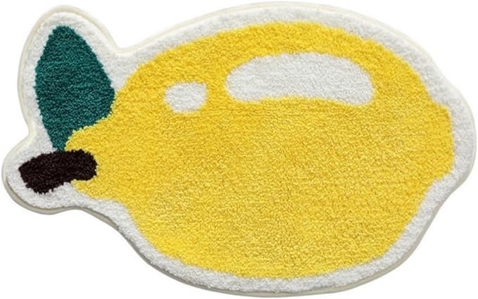 Ankah Fruit Bath Mats Cute Bathroom Rugs, Particularly Absorbent, Very Soft, and Dry Fast That Fits for Kid's Room, Bathroom or Other Room, 19.7" x 31.5", One Lemon