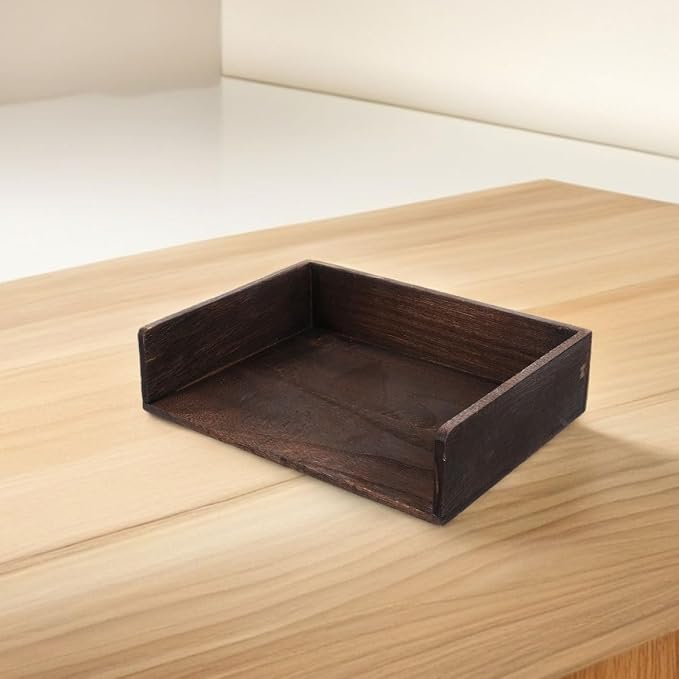 Homoyoyo 2pcs Vintage Solid Wood Desktop Organizer with Design Natural Wood Finish for Office Supplies and Books Stylish Storage for Home and Study Rooms