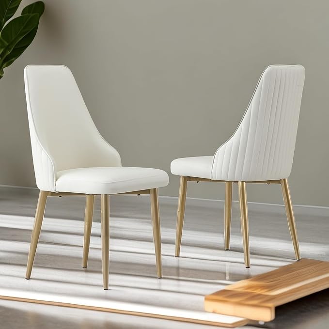 Montary 7 Piece Dining Table Set, Modern Dining Room Table Set of 6, White 53" D Faux Marble Dining Table, Sintered Stone Round Table with 6 Dining Chairs, for Dining Room Kitchen