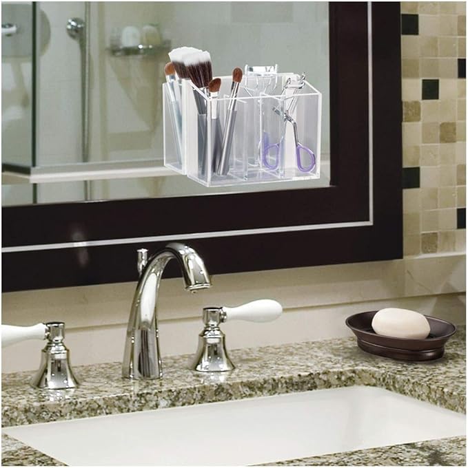 iDesign York Countertop Bar Soap Dish, Metal Soap Holder for Bathroom, Shower, Vanity, 3.87" x 5.5" x 1.4", Bronze (Pack of 12)