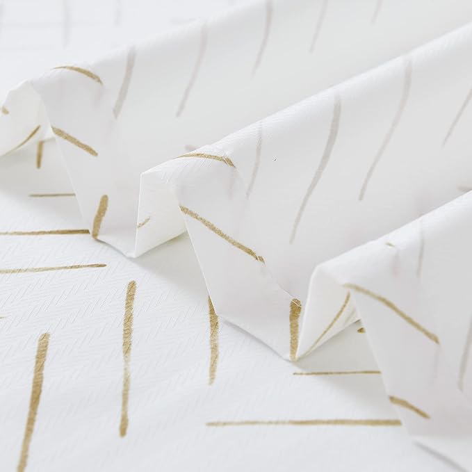 jinchan Extra Long Taupe and White Shower Curtain Inky Herringbone Chevron Zig Zag Waterproof Fabric Modern Farmhouse Shower Curtains for Bathroom with 12 Hooks 70x84 Inches