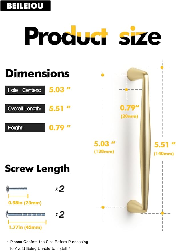 Brushed Gold Zinc Alloy Cabinet pulls - 5"(128mm) Hole Center Classic Vintage Drawer Handles,Kitchen Cupboard Bathroom Dresser Cabinet Hardware (2, Brushed Gold, 5"(128mm) Hole Centers)