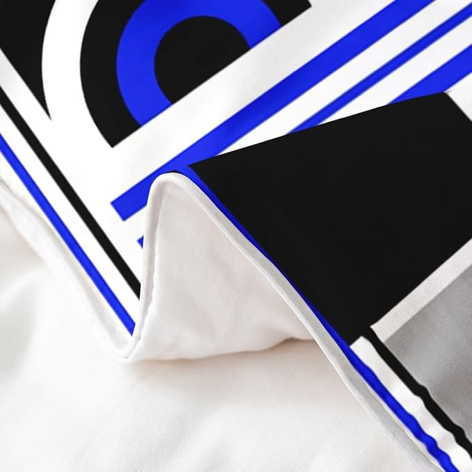 Erosebridal Art Deco Mid Century Duvet Cover Set Retro Modern Abstract Geometric 100% Cotton Comforter Cover Black and White Navy Blue Circles Stripes Full Size Bedding Sets, Contemporary Bed Set