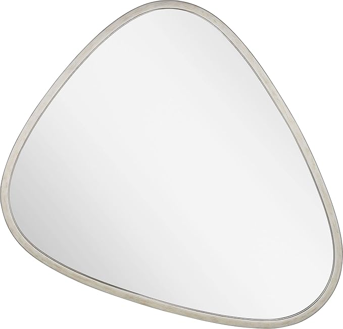 Signature Hardware 484228 Platt 30-3/4" x 33-1/4" Asymmetrical Framed Bathroom Mirror - Antique Silver