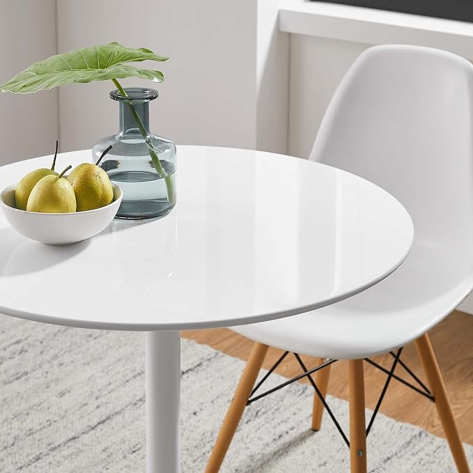 Modway Lippa Round 28" Mid-Century Modern Dining Table in White