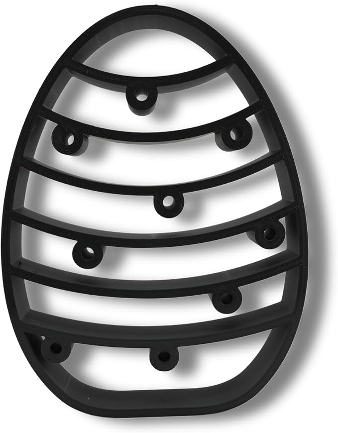 Easter Egg Sculpture – Minimalist Decorative Accent for Spring & Year-Round Home Decor | Collectible Design | Modern Holiday Display (Twinkling Lines Matte Black)