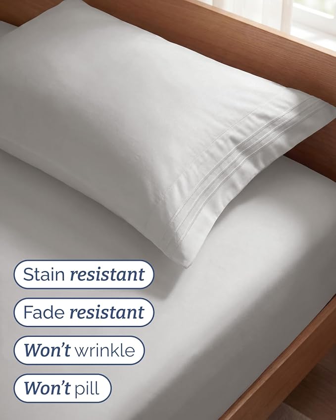 Twin Size 3 Piece Sheet Set - Comfy Breathable & Cooling Sheets - Hotel Luxury Bed Sheets for Women & Men - Deep Pockets, Easy-Fit, Soft and Wrinkle Free Sheets - French Grey Oeko-Tex Bed Sheet Set