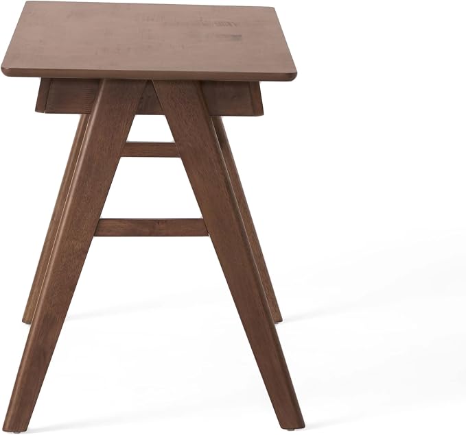 Anwick 57 Inch Writing Desk with Drawers, Walnut Desks for Small Spaces,Modern Home Office Desk for Bedroom, Writing Table with Solid Legs for Work and Study, Walnut Finish, Mid Century (Walnut, 57’)