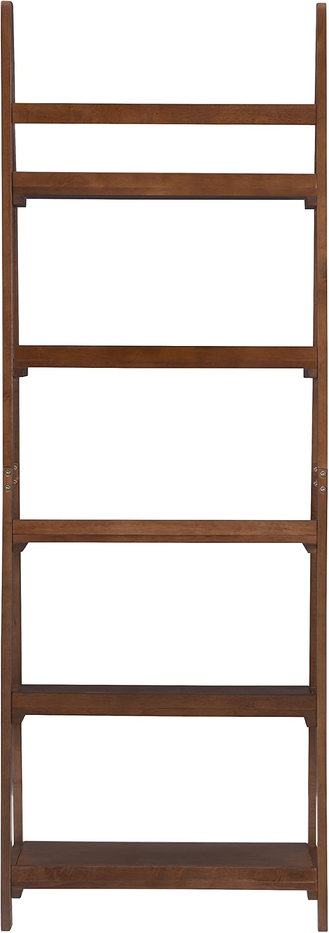 Linon Melissa Walnut Mid-Century 5 Shelf Bookcase