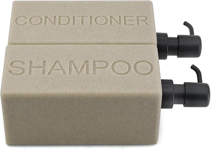 Rectangular Resin Dispenser Premium Bathroom Shampoo Conditioner Body Wash Bottle Modern Refillable Pump Design