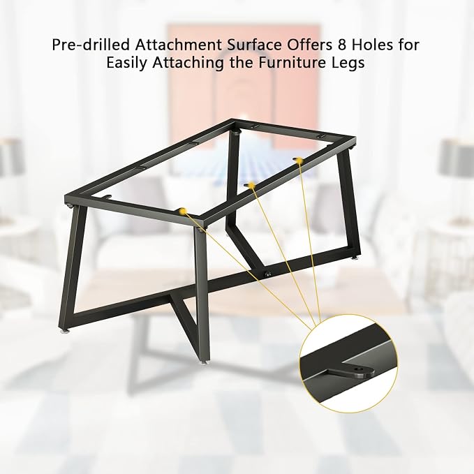 FUSHIAIPTC Metal Coffee Table Legs, Heavy Duty 18 Inch DIY Geometry Base for Table Furniture Legs for Night Stands, End Table, Bench, TV Stands Matte Black