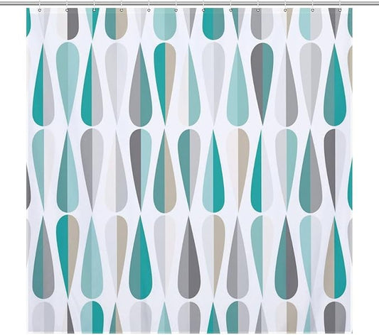 Mid Century Shower Curtain,Modern Retro with Drop Shapes Geometric 1960s Decor Bathroom Curtain Polyester Waterproof Fabric 72x72in（183x183cm）
