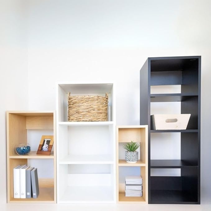 Custom Sized 3-Cube Cubby; Choose color, width, depth, and height. Units are 3/4 inch thick premium grade melamine for strong, solid unit. Easy assembly. Place on the floor or mount on a wall.