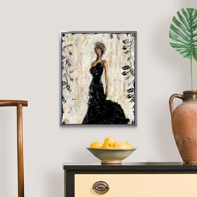 CANVAS ON DEMAND Dark Beauty Canvas Wall Art Print by Erin Ashley, Abstract, Contemporary, Figurative, Glam, Home Decor, Woman, Trendy Artwork,16" x20in