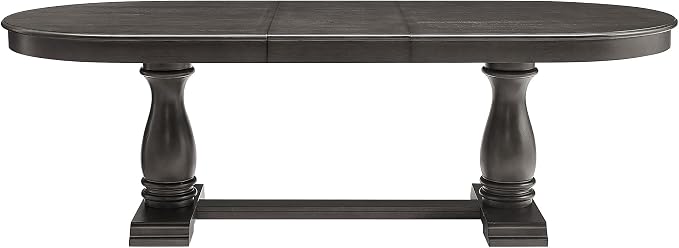JUSTONE 94.06 Inch Extendable Dining Table for 6, Dark Brown Oval Kitchen Table, Expandable Long Table for Dining Room & Kitchen (Table Only)