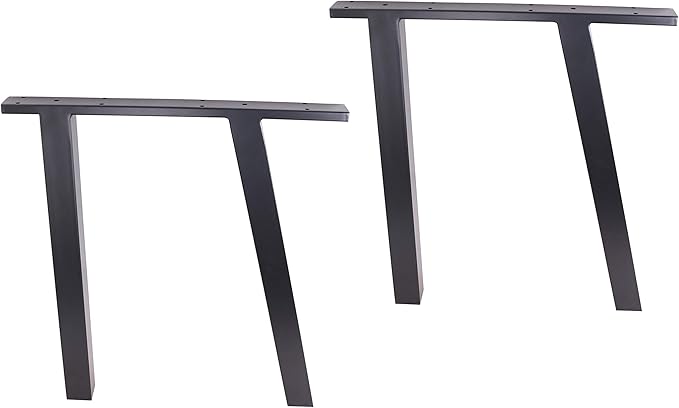 28" Dining Table Legs, Black Vintage Steel Table Legs, Office Table Legs,Computer Desk Legs,Industrial Kitchen Table Legs,Set of 2,Black