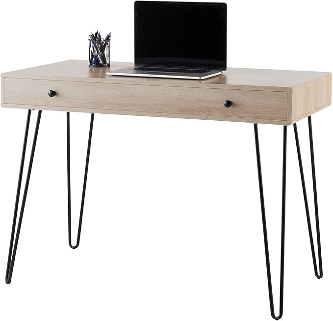 Realspace® Callay 42" W Writing Desk, Blonde Oak/Black