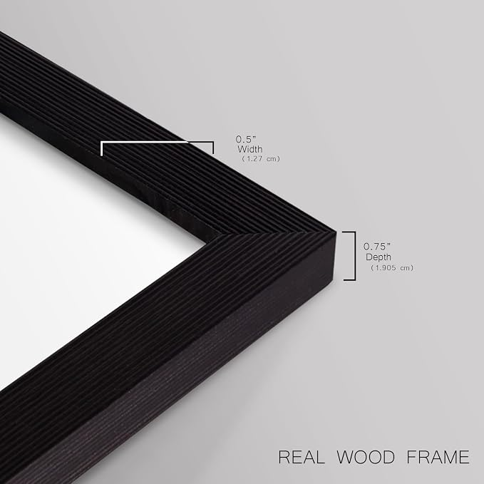Renditions Gallery Set of 2 Peel & Stick Framed Prints, Modern Abstract Wall Art, Colorful Artistic Painting Wall Decor, Re-Stickable - Ready to Hang - 11"x14" - Black Frame LT588