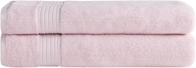 Ozdilek 2-Piece Bath Towels, 30x60 550GSM– 30x60 Inches, 100% Turkish Cotton, Luxury Quick Dry, Extra Large, Fade-Resistant, Eco-Friendly, Spa Towel, Cotton Towel (Mauve Pink)