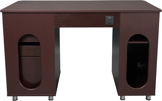 Techni Mobili 48'' W Computer Desk with File Cabinet and Drawers, Storage Cabinet with Removable Shelf and Ventilation for CPU, Home Office Desk or Computer Workstation with Keyboard Tray, Chocolate