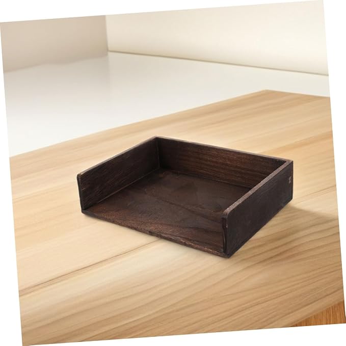 VILLCASE 2pcs Vintage Solid Wood Desk Organizer Desktop Storage Shelf for Office Supplies Books Sturdy Natural Wood Finish Elegant Storage for Home Study Room
