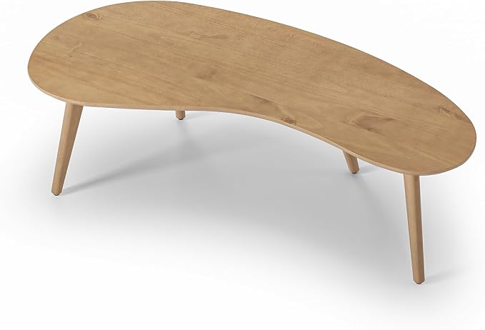 Camaflexi Mid Century Modern Abstract Shaped Coffee Table/Wood/Light Oak Finish