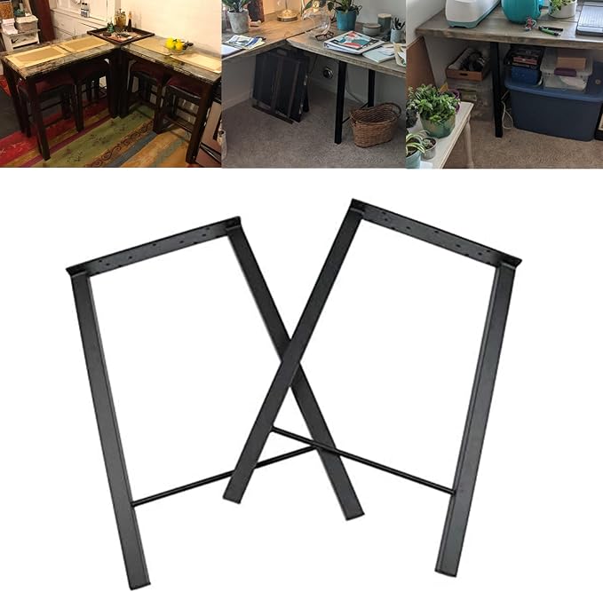 TC-HOMENY Table Legs 28 inches Set of 2 Furniture Legs Bench Legs Industry Metal Legs Coffee Table Desk