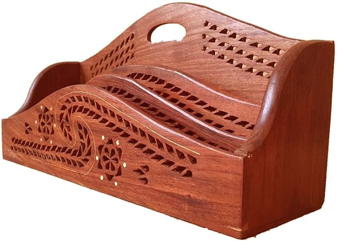 Wooden Desk Organizer - Handmade Desk Accessories for Home and Office - Elegant Storage Solution for Pens, Notepads, and more Office supplies for Table