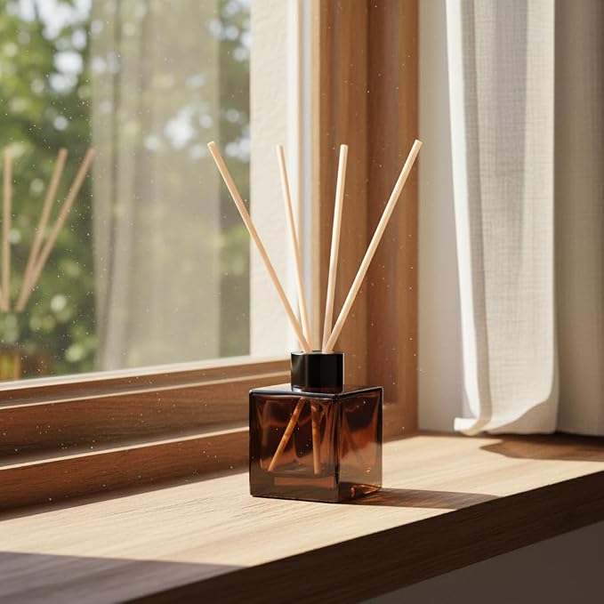 100ml 1pcs Reed Diffuser Bottles,Fragrance Diffuser Empty Bottle with 20pcs Reed Sticks for Home Fragrance Accessories and Women Gift Room,Home,Bathroom Decor