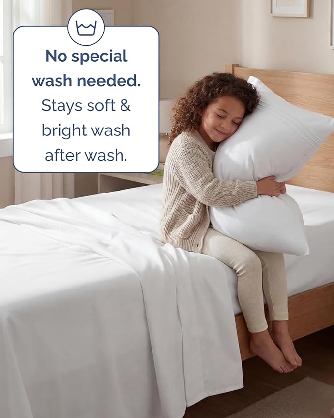 Twin Size 3 Piece Sheet Set - Comfy Breathable & Cooling Sheets - Hotel Luxury Bed Sheets for Women & Men - Deep Pockets, Easy-Fit, Extra Soft and Wrinkle Free Sheets - White Oeko-Tex Bed Sheet Set