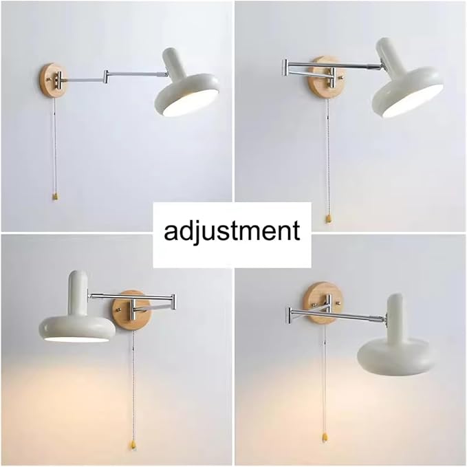 Swing Arm Wall Lamp with Switch Bedside Wall Lamp Retro Bedroom Study Retractable Folding Reading Lamp,for Illumination