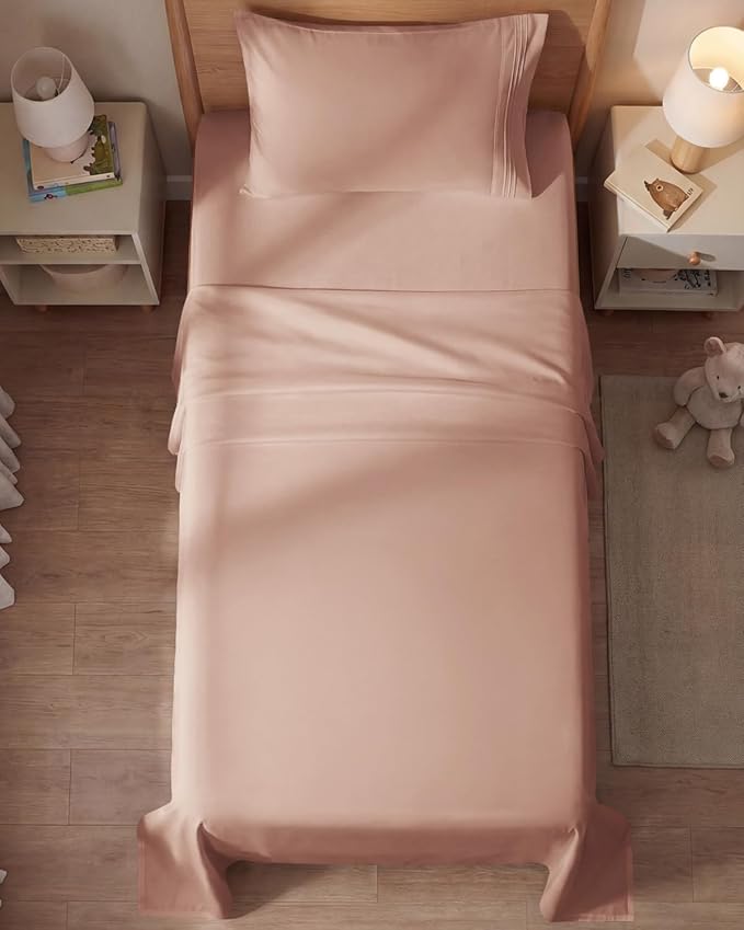 Twin Size 3 Piece Sheet Set - Comfy Breathable & Cooling Sheets - Hotel Luxury Bed Sheets for Women & Men - Deep Pockets, Easy-Fit, Extra Soft and Wrinkle Free Sheets - Mauve Oeko-Tex Bed Sheet Set