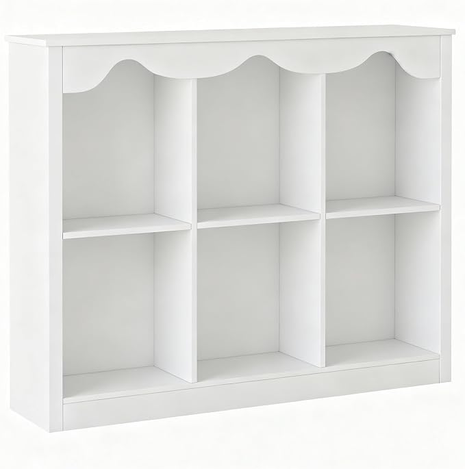 Wooden Storage Cabinet Montessori Kids Bookshelf Toy Storage Organizer for kidsroom Dutch Design,Milkywhite