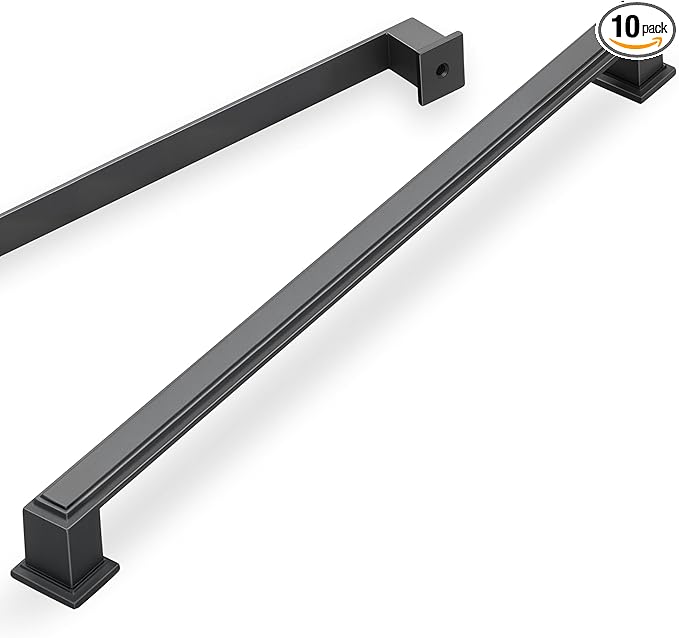 10 Pack 12.6 Inch(320mm) Hole Center Matte Dark Gunmetal Gray Modern Cabinet Pulls Kitchen Cabinet Handles Kitchen Cabinet Hardware Timeless Drawer Pulls for Dresser Cupboard Wardrobe, Gray(12.6x10)