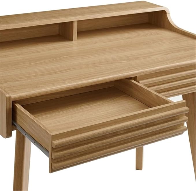 Modway Render Mid-Century Modern Office, Writing Desk, Oak