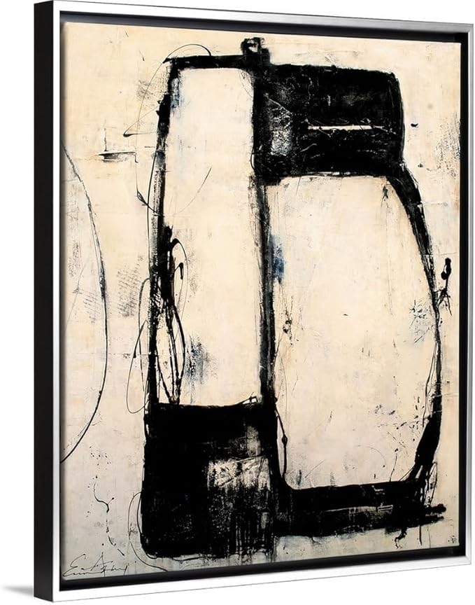 CANVAS ON DEMAND Lazy Dog White Float Framed Canvas Wall Art Print by Erin Ashley, Abstract, Home Decor, Modern Artwork, 20" x24in